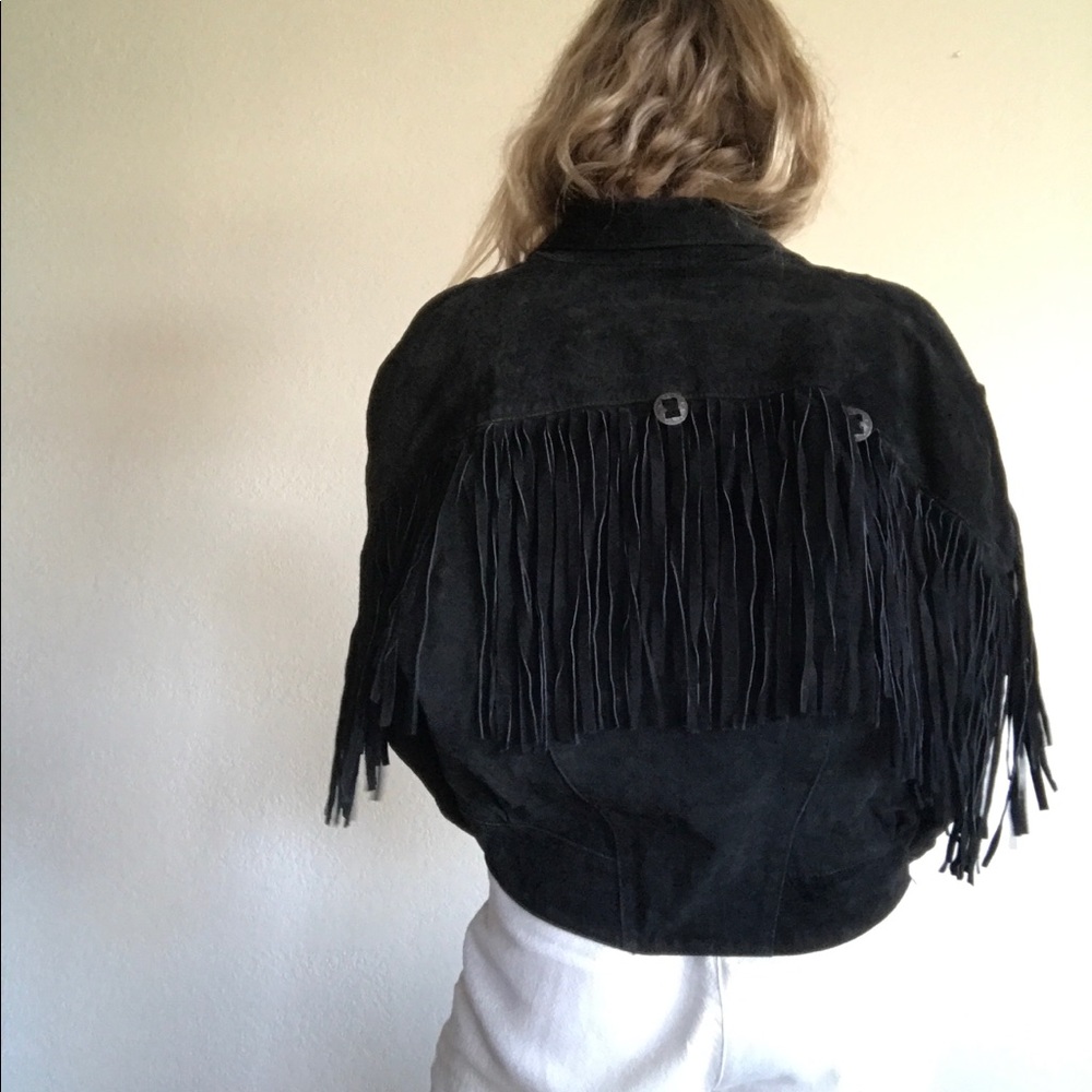 Black Suede Fringe Jacket